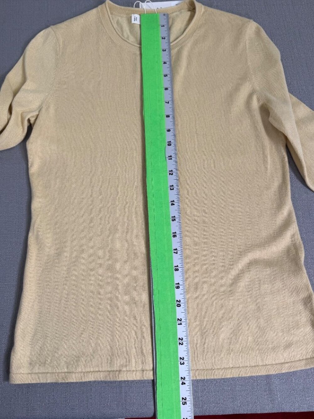 Everlane Crewneck Sweater Organic Cotton Cashmere Parsnip Yellow Layer Top Small - Picture 8 of 10